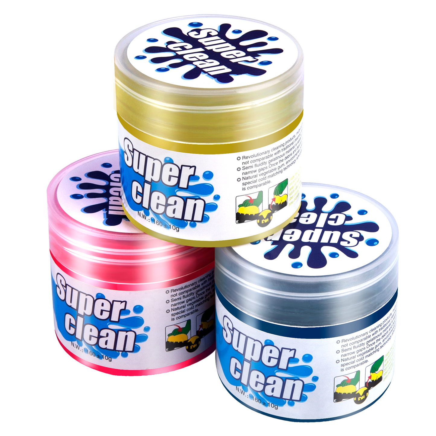 3 Pack Car Cleaning Jelly Gel Universal Detailing Putty Automotive Dust Air Vent Interior Detail Cleaner Car Accessories Keyboard Cleaner