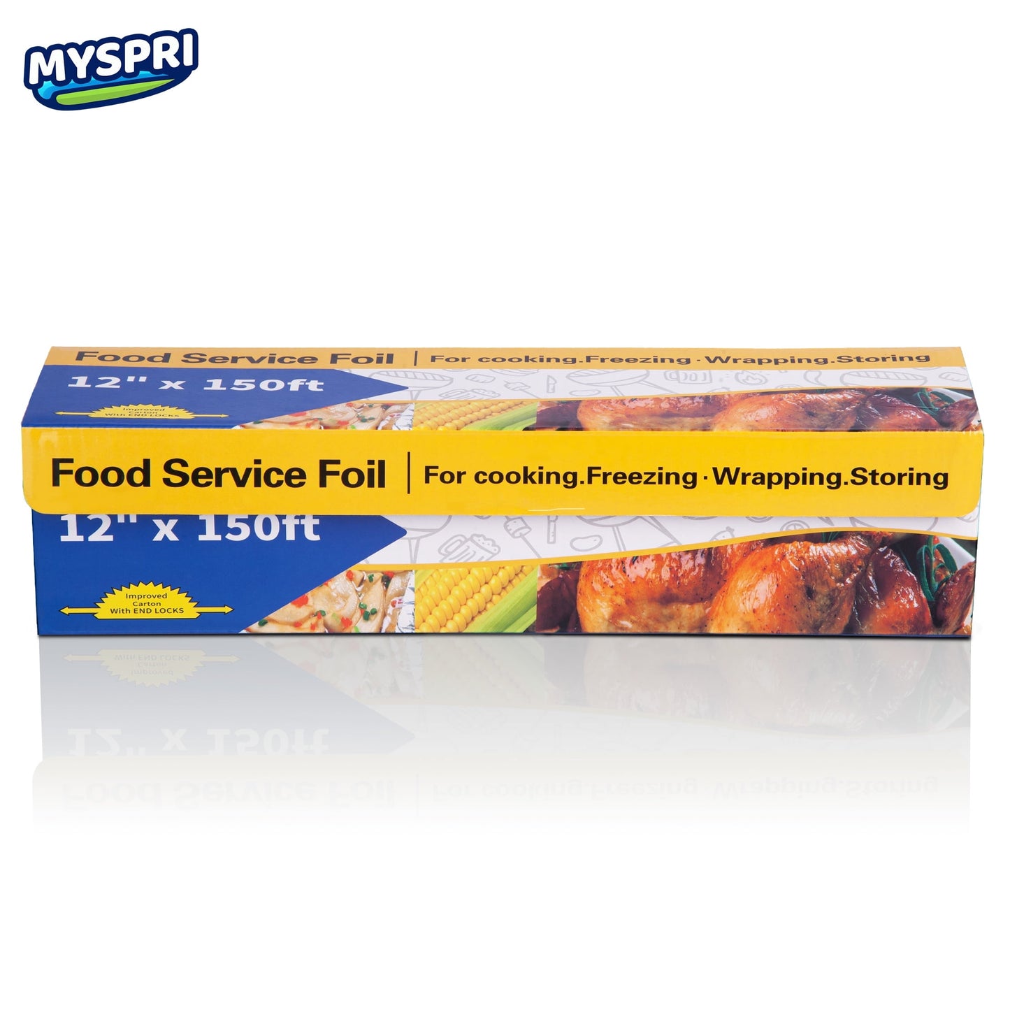 Aluminum Foil Heavy Duty Tin Foil with Serrated Cutter, 12in x 150SQ.FT