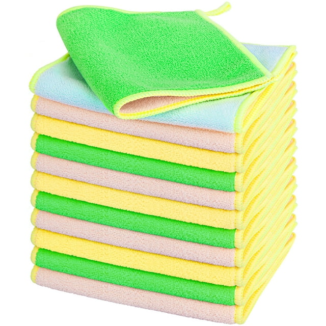 Microfiber Cleaning Purpose Cloths Rags Reusable Towels for Housekeeping 12 Pack