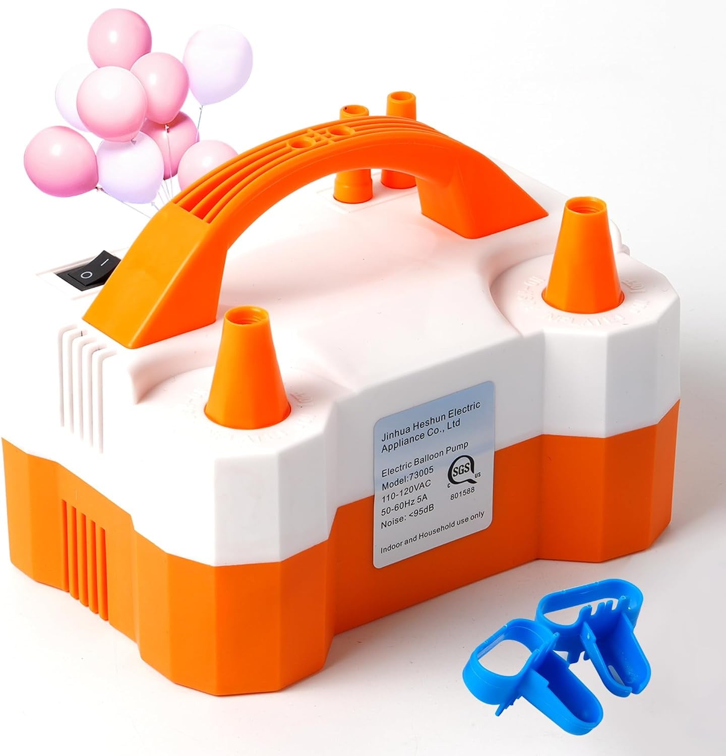 Electric Balloon Pump Portable Dual Nozzle Air Balloon Pump for Party Decorations