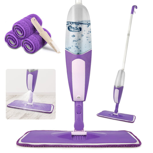 Spray Mops for Floor Cleaning - Microfiber  Floor Mop with 550ML Refillable Bottle 3 Washable Pads Kitchen Dry Wet Mop