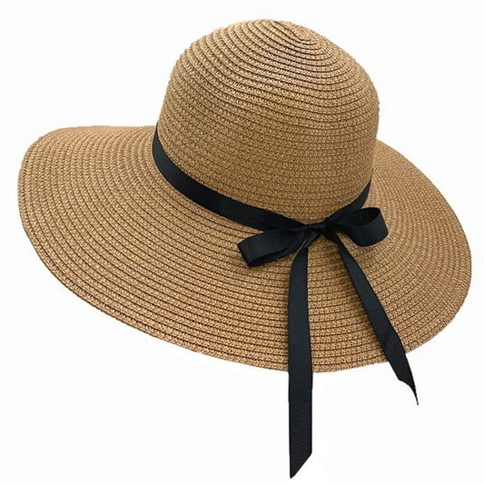 Summer Sun Hat for Women Wide Brim Sun Protection Women Straw Hat for Beach and Fishing, Khaki
