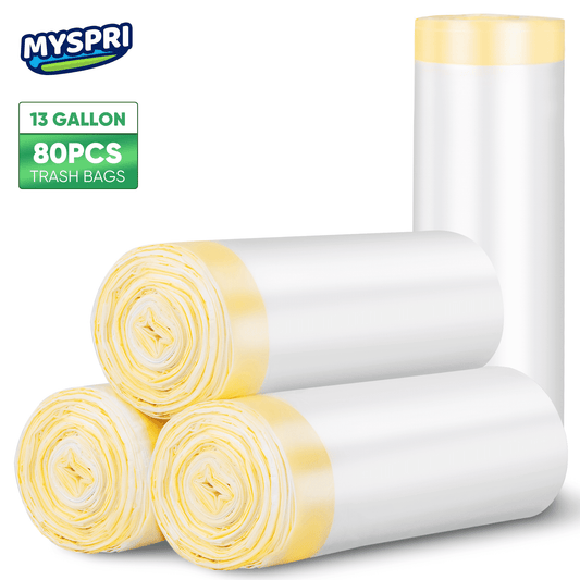 Kitchen Trash Bags 13 Gallon Size Garbage Bags, 80 Count, White