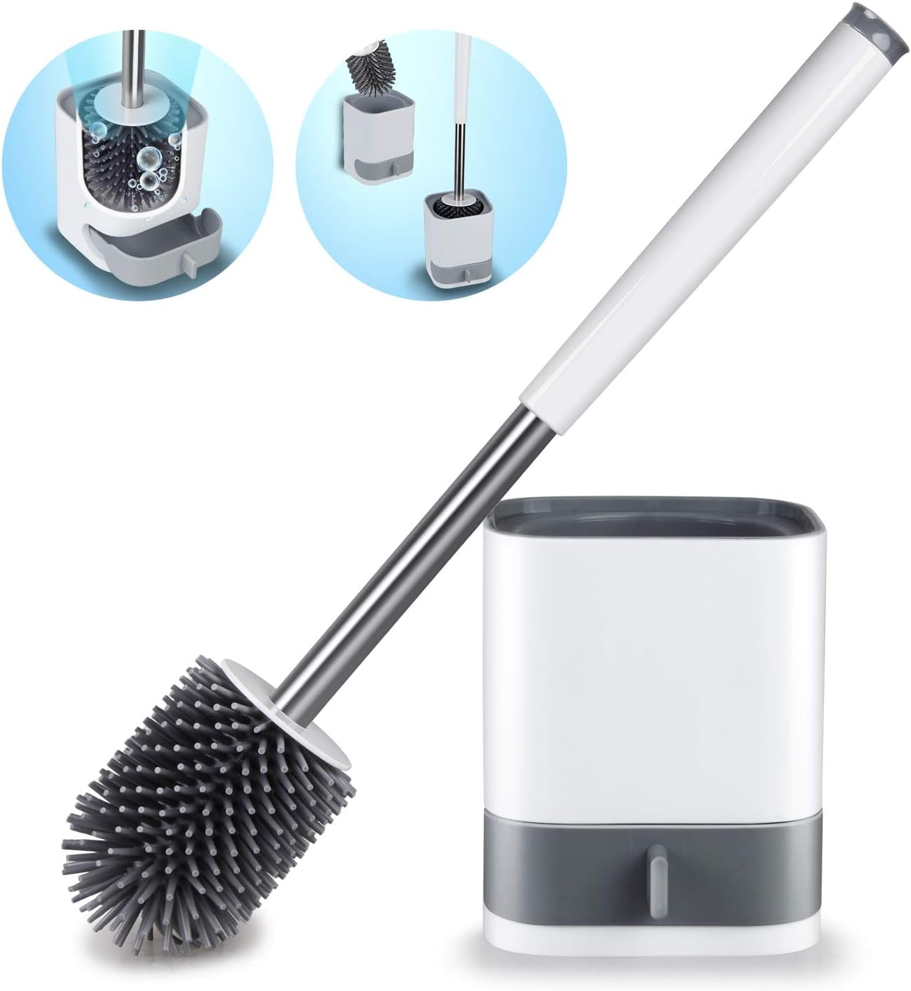 Toilet Bowl Brush and Caddy Holder Set for Bathroom