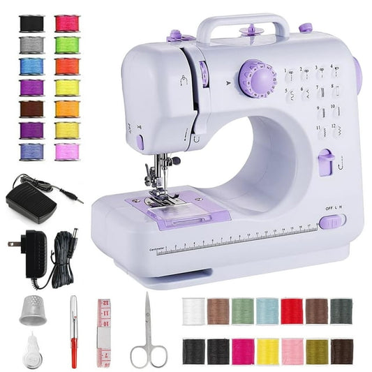 Sewing Machine for Beginner Multi-Functional Portable Machine with 12 Built-in Stitches
