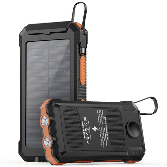 Solar Power Bank 20000mAh,QC3.0 Fast Portable Solar Charger Dual USB Port Built-in Led Flashlight for All Cell Phones and Apple Watch