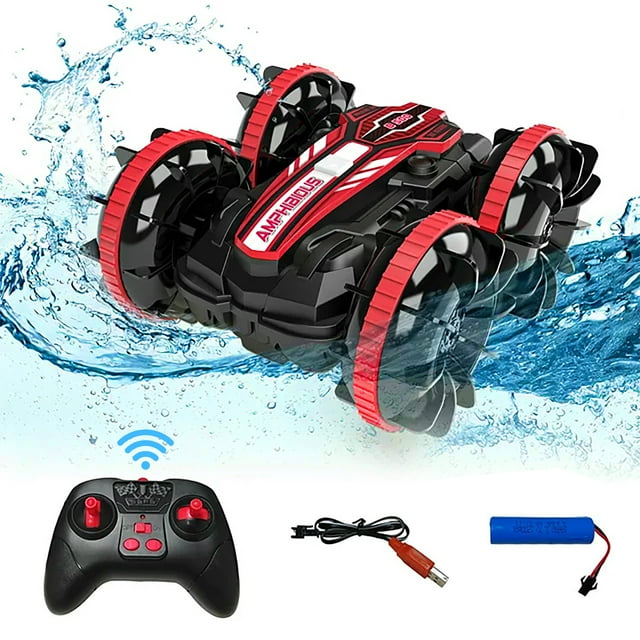 Remote Control Cars, 2.4GHz Waterproof RC Car Road Stunt Car toys, Land Water 2 in 1 RC Cars for Kids Boys Adult