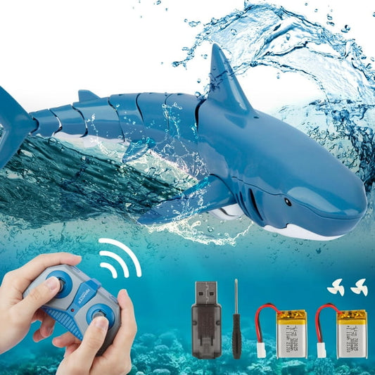 Remote Control Shark Toys 2.4G Mini RC Shark Toy for Boys Girls Swimming Pool Toys RC Boat for Kids Age 3+ Blue