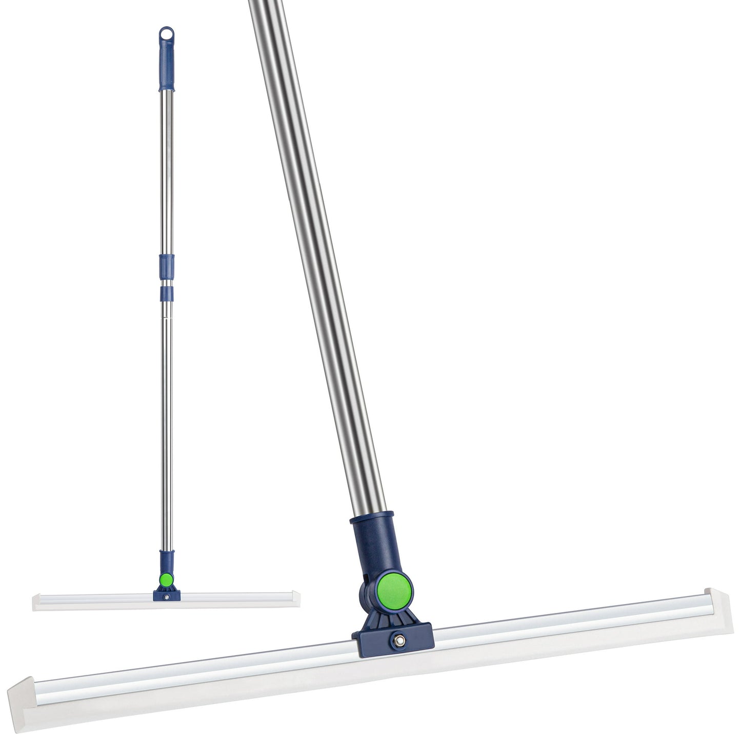 Floor Squeegee with Extra Long Handle for Concrete Floor and Tile Cleaning