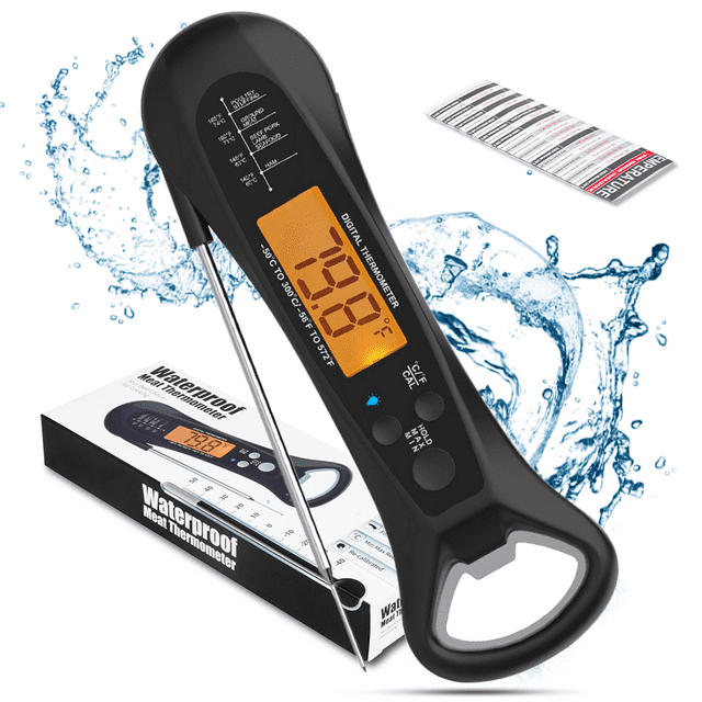 Digital Food Meat Thermometer with Probe for Cooking Liquids Grilling BBQ Baking