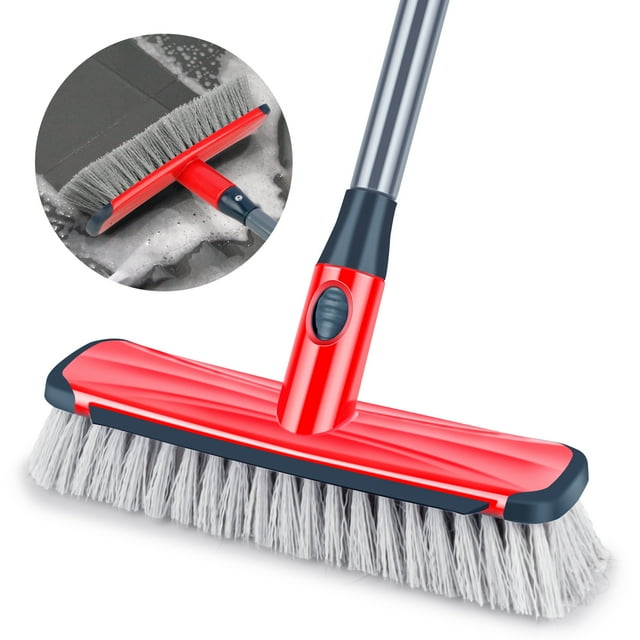 Floor Scrub Brush Deck Brush with Long Handle for Bathroom Shower Outdoor Cleaning Brush