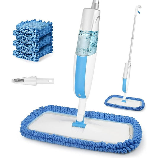 Microfiber Spray Mop for Floor Cleaning with 3 Washable Pads 410ml Refillable Bottle